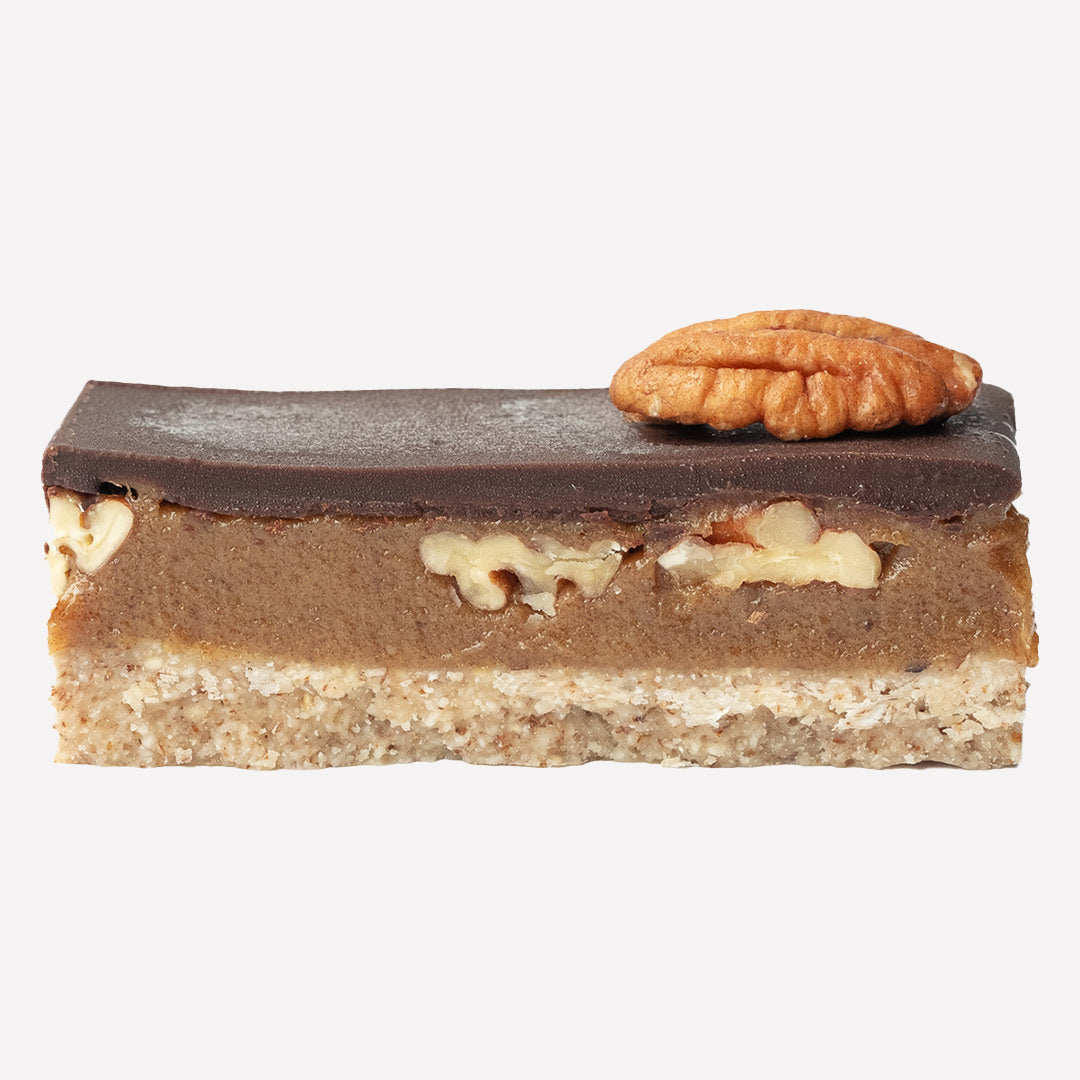 Veganer Pekannuss Karamell Kuchen